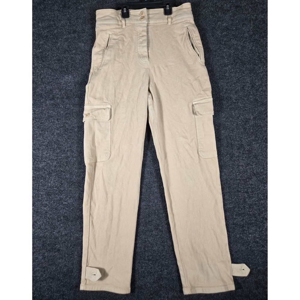 Wilfred Free Aritzia Tan Beige High Waisted Cargo Pants Straight Leg Size 8